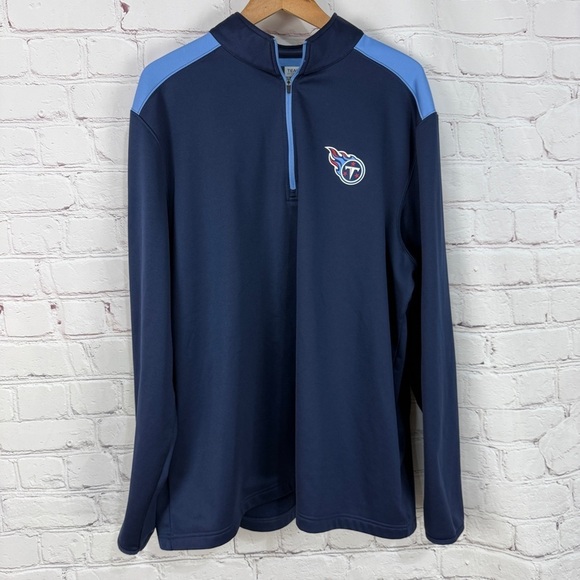 Tennessee Titans 1/4 zip Fleece pullover NFL Team Apparel Blue Sweatshirt 2XL - Picture 2 of 11